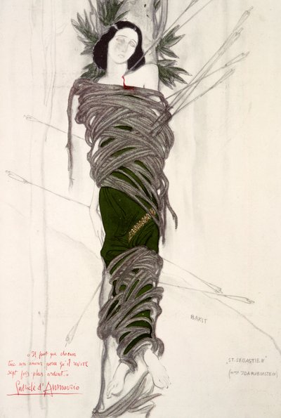Kostymdesign för balettdansösen Ida Rubinstein, 1911 av Leon Bakst