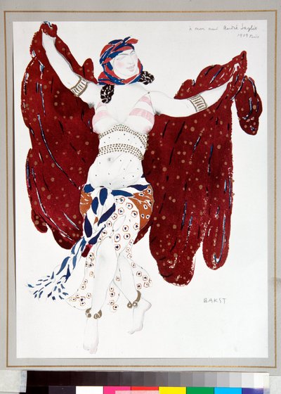 ""Dancer"" Kostym designad av Leon Bakst (1866-1924) för baletten ""Cleopatre"" av Ballets Russes av Leon Bakst