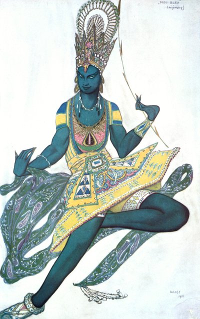 Le Dieu Bleu The Blue God, balettkostymdesign, 1911 av Leon Bakst