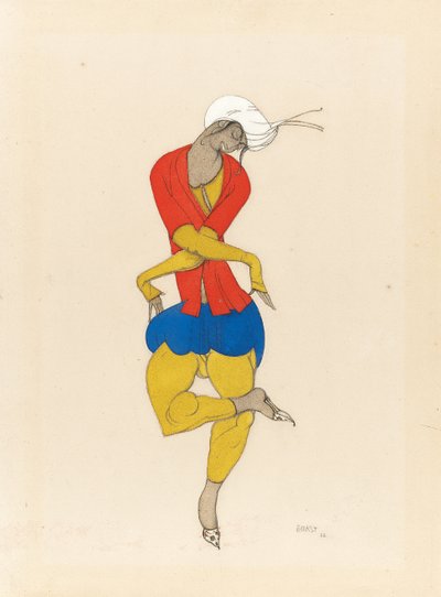 Maria Kuznetsova, kostymdesign för "L"Adoration", 1922 av Leon Bakst