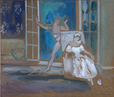 Nijinsky och Karsavina i baletten Le Spectre de la Rose, 1911 av Leon Bakst