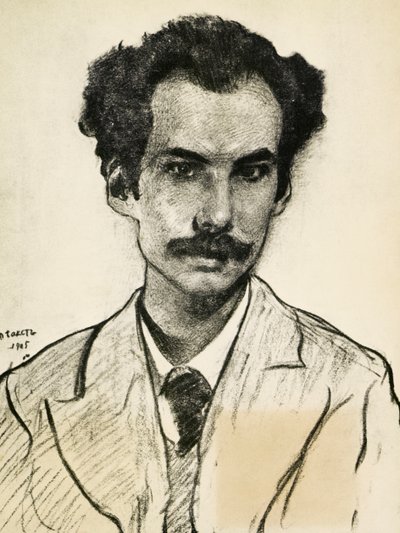 Porträtt av Boris Nikolaevich Bugaev av Leon Bakst