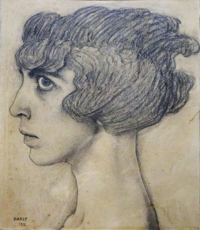 Porträtt av Marchesa Luisa Casati, 1912. av Leon Bakst