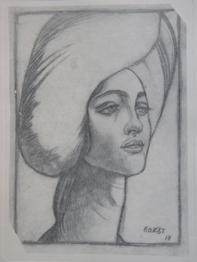 Porträtt av madame T., 1918 av Leon Bakst