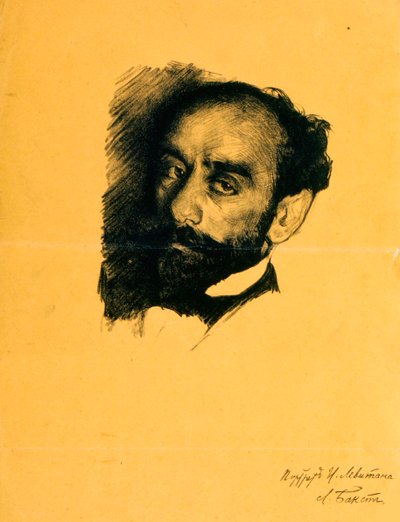 Porträtt av konstnären Isaak Levitan, 1899. av Leon Bakst