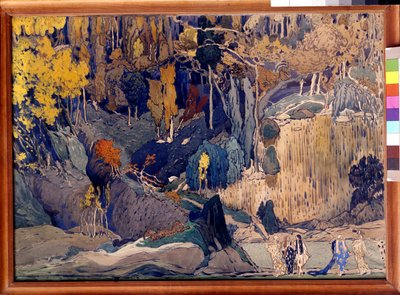 Scenografi för "Prelude to the Afternoon of a Faun", 1912 av Leon Bakst