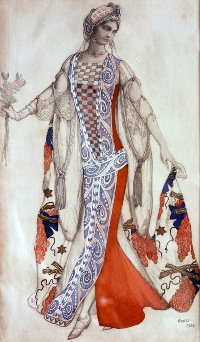 Törnrosa, balettkostymdesign, c1913 av Leon Bakst