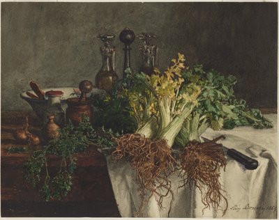Stilleben med selleri av Léon Bonvin