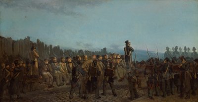 Fångar som avgår från Kreml Bicetre (olja på duk) av Leon Charles Adrien Bailly