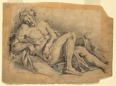 Teckning, Bacchus sover (efter Poussin), 1886-92 av Leon Dabo