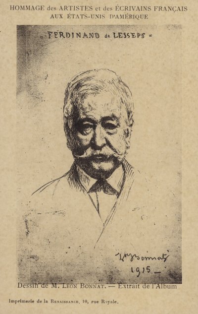 Ferdinand de Lesseps (1805-1894), fransk entreprenör och kanalbyggare av Leon Joseph Florentin Bonnat