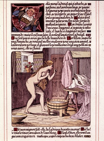 Illustration av Honore de Balzacs roman "La Mye du Roy"" av Leon Lebegue (1863-1944) av Leon Lebegue
