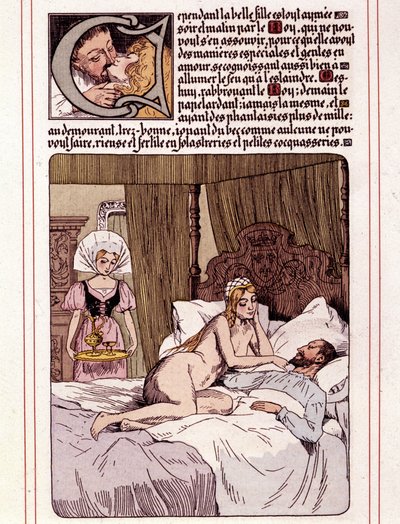 Illustration av Honore de Balzacs roman "La Mye du Roy"" av Leon Lebegue (1863-1944) av Leon Lebegue