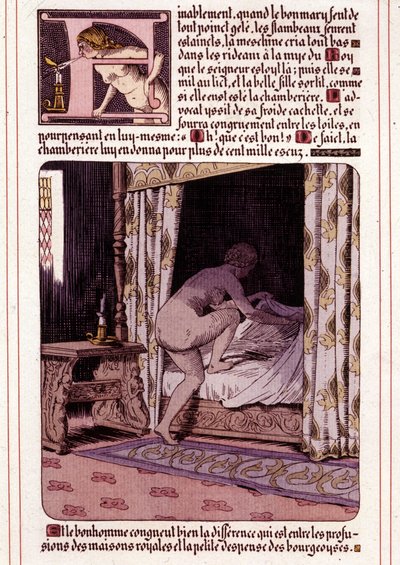 Illustration av Honore de Balzacs roman "La Mye du Roy"" av Leon Lebegue (1863-1944) av Leon Lebegue