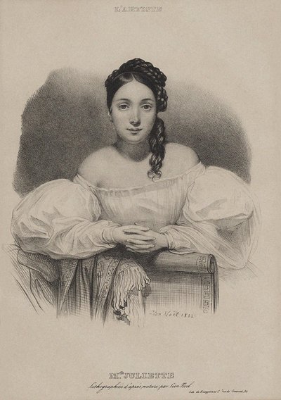 Porträtt av Juliette Drouet 1806-1883, 1832. av Leon Noel