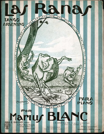 Grodor som dansar tango. 1914 (illustration) av Leon Pousthomis