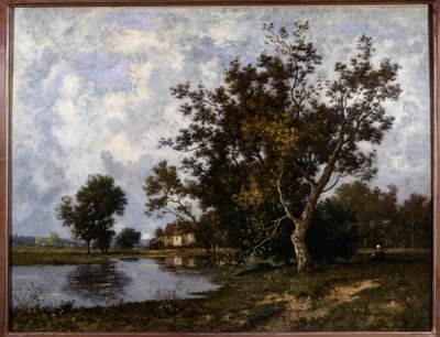 Landskap a la Mare-målning av Leon Richet (1847-1907) 1900-talets privata samling av Leon Richet