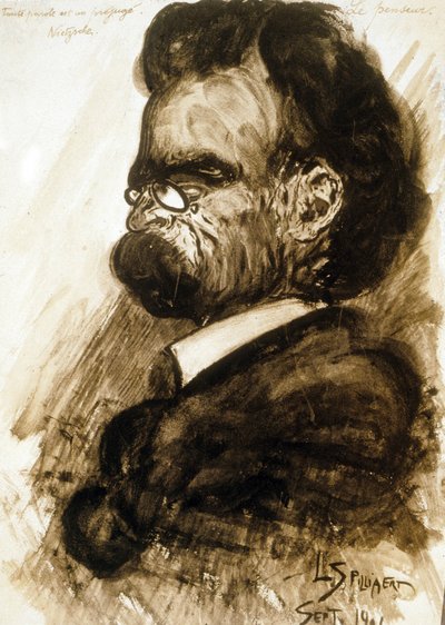 Friedrich Nietzsche (1844-1900) tysk filosof och poet gouache och bläck av Kina av Leon Spilliaert 1901 av Leon Spilliaert