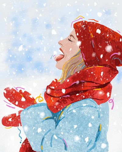 Joy of Snowfall, 2025 (digital) av Leona Tsiara