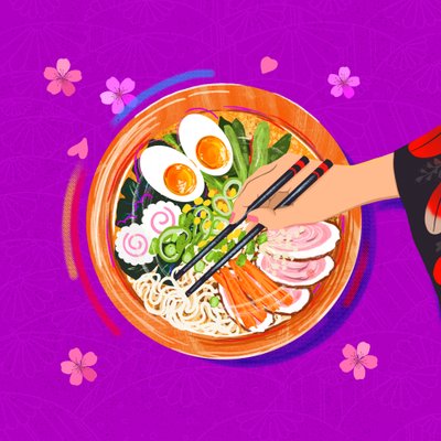 Ramen Bliss, 2025 (digital) av Leona Tsiara