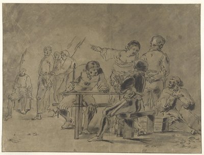 Petrus förnekar Kristus av Leonaert Bramer