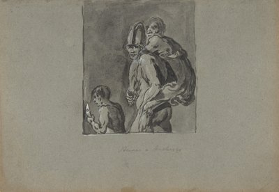 Aeneas och Anchises, 1611-74. av Leonard Bramer