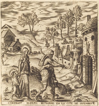 Josef, Maria och Jesus återvänder till Nasaret av Leonard Gaultier