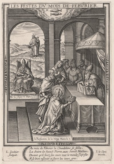 Les Festes du mois de Feburier (februari: Jungfruns rening) av Leonard Gaultier