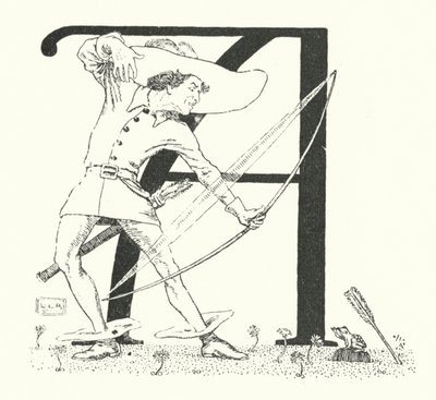 A var en bågskytt och sköt på en groda (gravyr) av Leonard Leslie Brooke