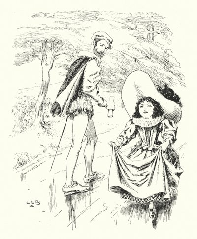 När jag skulle uppför Pippin-hill var Pippin-hill smutsig (gravyr) av Leonard Leslie Brooke