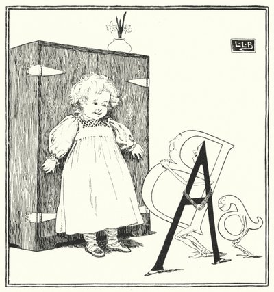 Stort A, litet a, studsande B (gravyr) av Leonard Leslie Brooke