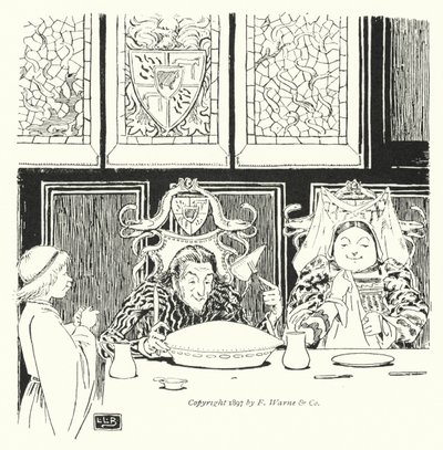 Jack Sprat kunde inte äta fett, hans fru kunde inte äta magert (gravyr) av Leonard Leslie Brooke