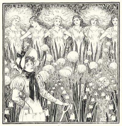 Mistress Mary, tvärtom, hur växer din trädgård (gravyr) av Leonard Leslie Brooke