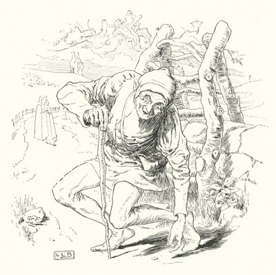 Det var en krokig man, och han gick en krokig mil (gravyr) av Leonard Leslie Brooke