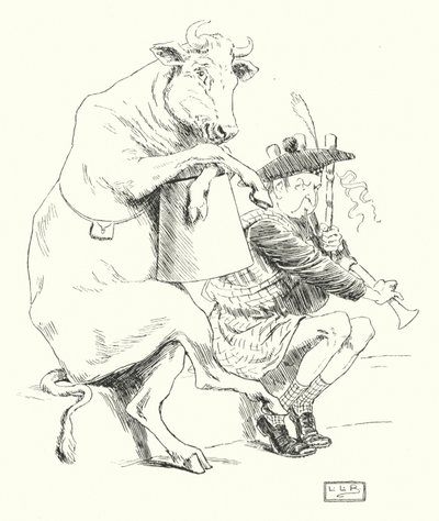 Det fanns en piper, han hade en ko (gravyr) av Leonard Leslie Brooke