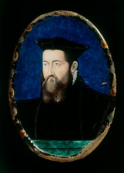Porträtt av Prelaten, verk i majolika av Leonardo Limosin konserverat i Museo Nazionale del Bargello, Florens av Leonard Limosin