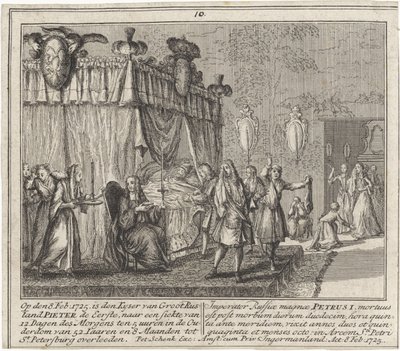 Peter den stores död den 8 februari 1725, 1727 av Leonard Schenk