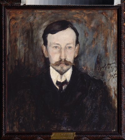Porträtt av författaren Ivan A Bunin (Porträtt av författaren Ivan A Bunin) - Målning av Leonard Viktorovich Turzhansky (1875-1945), olja på duk av Leonard Viktorovich Turzhansky