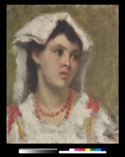 Porträtt av en ung kvinna från Ciociaria, 1877 av Leonardo Bazzaro