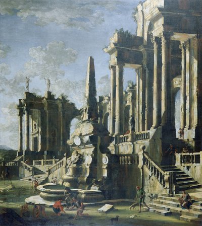 Imaginary Ruins (olja på duk) av Leonardo Coccorante