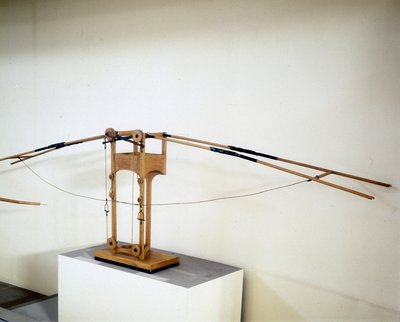 Maskin för flygning med vingvingar, modell enligt ritningen av Leonardo da Vinci (Leonardo da Vinci). Museum of Science and Technology, Milano. av Leonardo da (after) Vinci