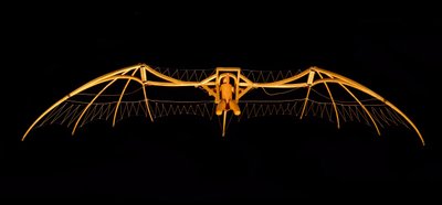 Modell av Leonardo da Vincis segelflygplan (Leonardo da Vinci) - Museum of Science and Techniques of Leonardo da Vinci, i Milano av Leonardo da (after) Vinci