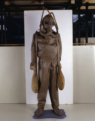 Scuba modell gjord av modellen designad av Leonardo da Vinci (Leonardo da Vinci). av Leonardo da (after) Vinci