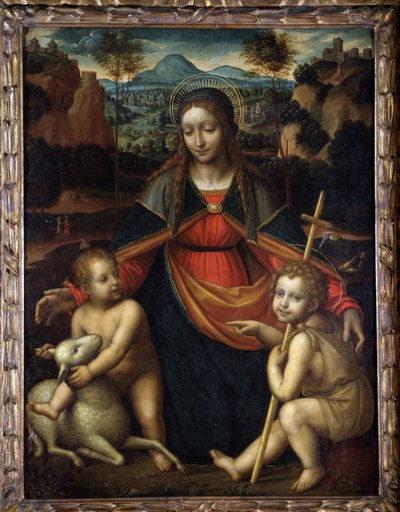 The Virgin - Leonardo da vinci-skolan, Museum of Menton av Leonardo da (school of) Vinci