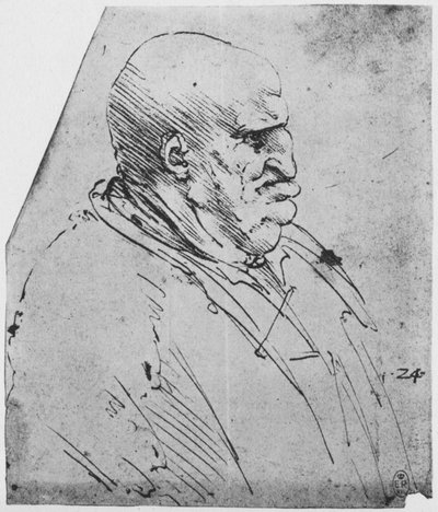En grotesk profil av en man till höger, c1480 1945 av Leonardo da Vinci