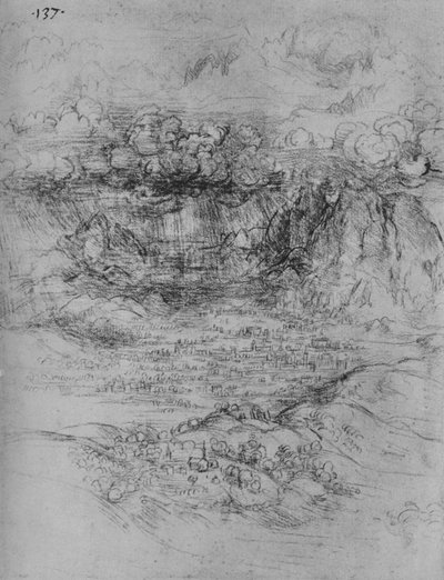 En storm över en alpdal, c1480 1945 av Leonardo da Vinci