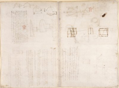 Arundel 263, f.130v, f.133 Tom sida med diagram, från 