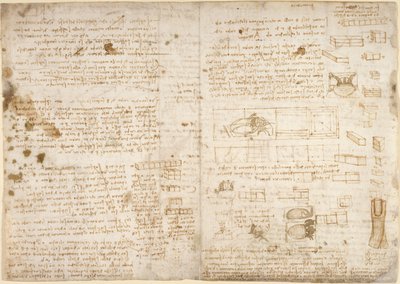 Arundel 263, f.223 Anteckningar, diagram och skisser från 