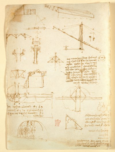 Arundel 263 f.231v, Anteckningar och skisser om mekanik, från 