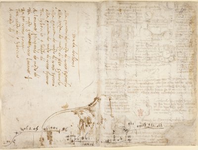 Arundel 263, f.263v, f.270 Anteckning och skiss som beskriver resplanen för 